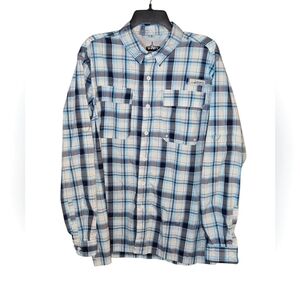 Habit Plaid Button Down Men's Shirt, Fisherman Shirt, Solar 40+, Lg, EUC